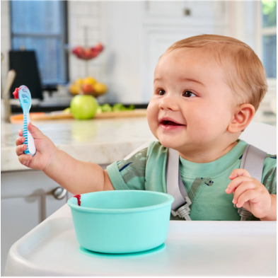 Munchkin  3PK GENTLE DIP SELF-FEEDING SPOON (BLUE-GRN)  90262