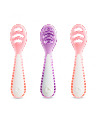 Munchkin  3PK GENTLE DIP SELF-FEEDING SPOON (PNK-PRP)  91510
