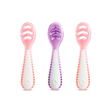 Munchkin  3PK GENTLE DIP SELF-FEEDING SPOON (PNK-PRP)  91510