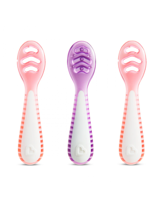 Munchkin  3PK GENTLE DIP SELF-FEEDING SPOON (PNK-PRP)  91510