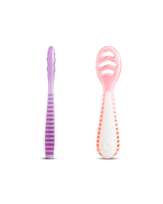 Munchkin  3PK GENTLE DIP SELF-FEEDING SPOON (PNK-PRP)  91510