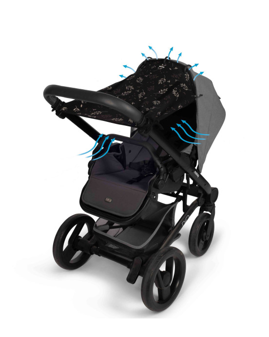 Dooky Ηλιοπροστασία καροτσιού UPF50+ Romantic Leaves Black DK-126711
