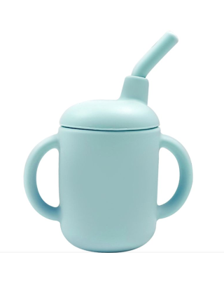 Baby Donkey Παιδικό Ποτήρι σιλικόνης με καλαμάκι (120ml)  6+ μηνών γαλάζιο SILICONECUP5