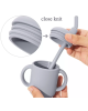 Baby Donkey Παιδικό Ποτήρι σιλικόνης με καλαμάκι (120ml)  6+ μηνών γαλάζιο SILICONECUP5