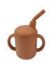 Baby Donkey Παιδικό Ποτήρι σιλικόνης με καλαμάκι (120ml)  6+ μηνών καφετί SILICONECUP1