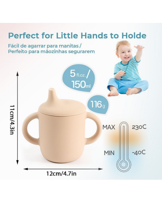 Baby Donkey Παιδικό Ποτήρι με στόμιο (150ml)  6+ μηνών πράσινο  SICUPNEW-1-1 