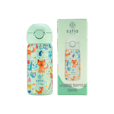 Estia ΘΕΡΜΟΣ ΠΑΙΔΙΚΟ WONDER BOTTLE SAVE THE AEGEAN 350ml FELINE FOLIAGE 01-23461