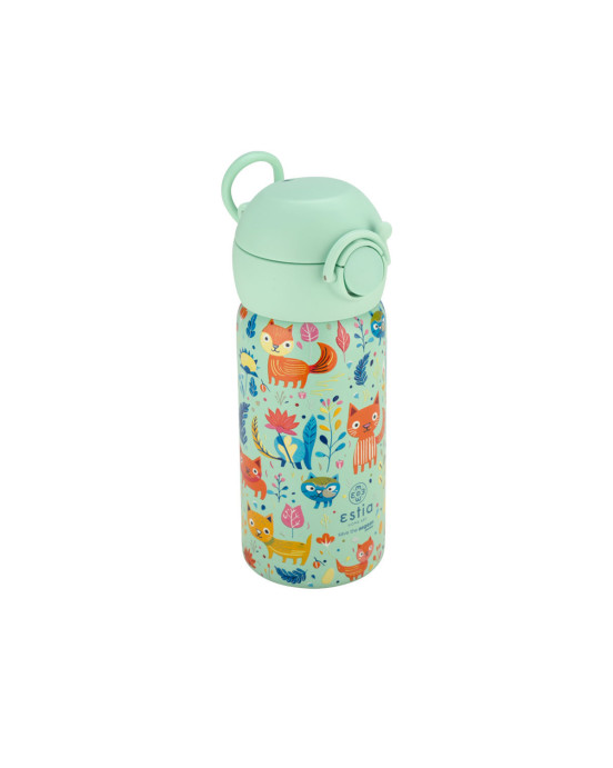 Estia ΘΕΡΜΟΣ ΠΑΙΔΙΚΟ WONDER BOTTLE SAVE THE AEGEAN 350ml FELINE FOLIAGE 01-23461