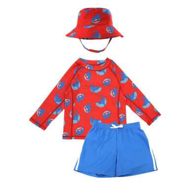 Zoocchini Σετ UV Μαγιώ Bucket Καπέλο Μπλούζα Sherman the Shark ZOO16009