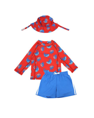 Zoocchini Σετ UV Μαγιώ Bucket Καπέλο Μπλούζα Sherman the Shark ZOO16009