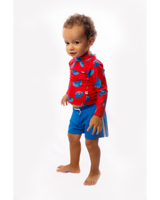 Zoocchini Σετ UV Μαγιώ Bucket Καπέλο Μπλούζα Sherman the Shark ZOO16009