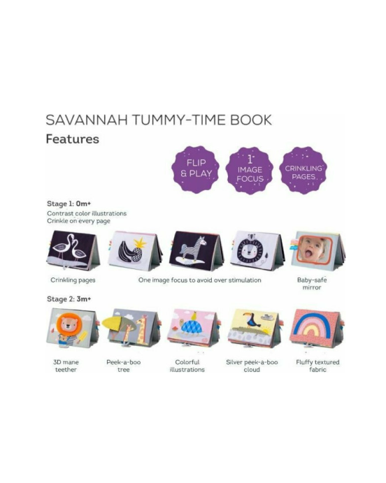 Taf Toys Βιβλίο Δραστηριοτήτων Savannah Tummy Time Book  T-12705