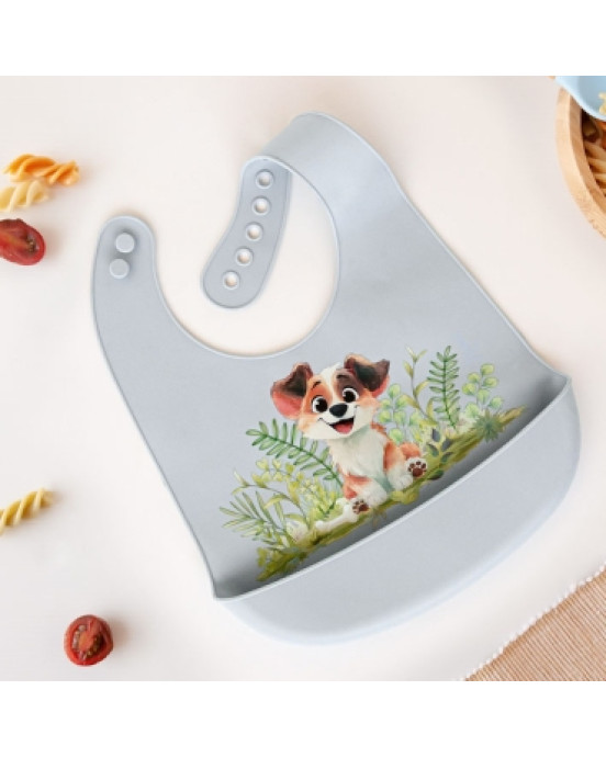 Kiokids Σαλιάρα Σιλικόνης με τσέπη Σκυλάκι 6653