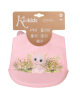 Kiokids Σαλιάρα Σιλικόνης με τσέπη Γατάκι ροζ 6652