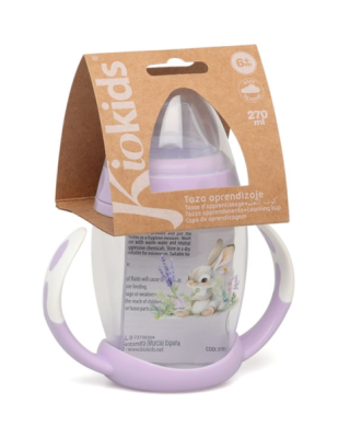 Κiokids Ποτηράκι Εκπαιδευτικό 270ML Lavender Bunny 1ο Βήμα 6+Μ 5369