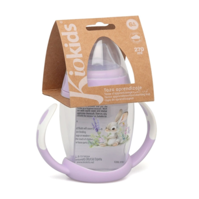 Κiokids Ποτηράκι Εκπαιδευτικό 270ML Lavender Bunny 1ο Βήμα 6+Μ 5369