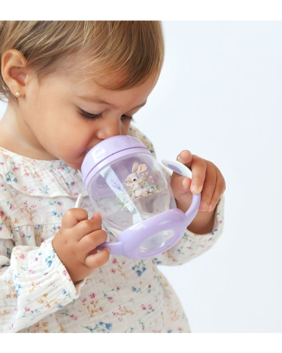 Κiokids Ποτηράκι Εκπαιδευτικό 270ML Lavender Bunny 1ο Βήμα 6+Μ 5369