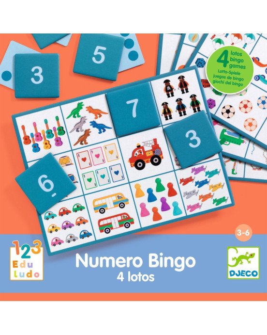 Djeco εκπαιδευτικό παιχνίδι επιτραπέζιο Bingo με αριθμούς 08281