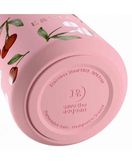 Estia Μπουκάλι Θερμός 500ml Save The Aegean Flow  CHERRY ROSE 01-41991