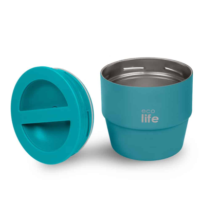 Ecolife Στρογγυλό Θερμός Φαγητού 750ml Ecolife Πετρόλ 33-B0-9065