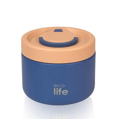Ecolife Στρογγυλό Θερμός Φαγητού 650ml ΜΠΛΕ  33-B0-9063