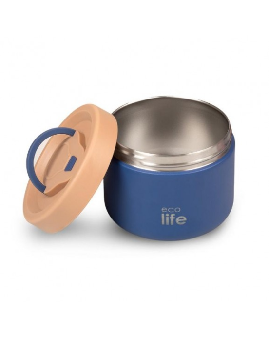 Ecolife Στρογγυλό Θερμός Φαγητού 650ml ΜΠΛΕ  33-B0-9063