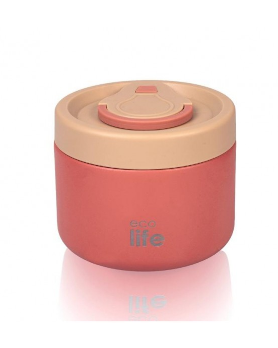 Ecolife Στρογγυλό Θερμός Φαγητού  Ροζ κοραλί 650ml  33-BO-9062