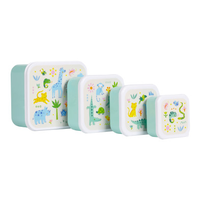 A little lovely company: Σετ 4 δοχεία φαγητού Lunch & Snack Box -Jungle SBSEJUMI87
