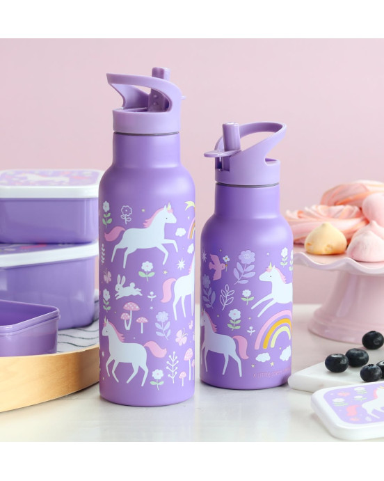A Little Lovely Company: XL Μπουκάλι με διπλό τοίχωμα από ανοξείδωτο ατσάλι 500ml Unicorn Dreams DBSXUD80