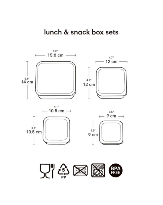 A little lovely company: Σετ 4 δοχεία φαγητού Lunch & Snack Box -Robots SBSERO86