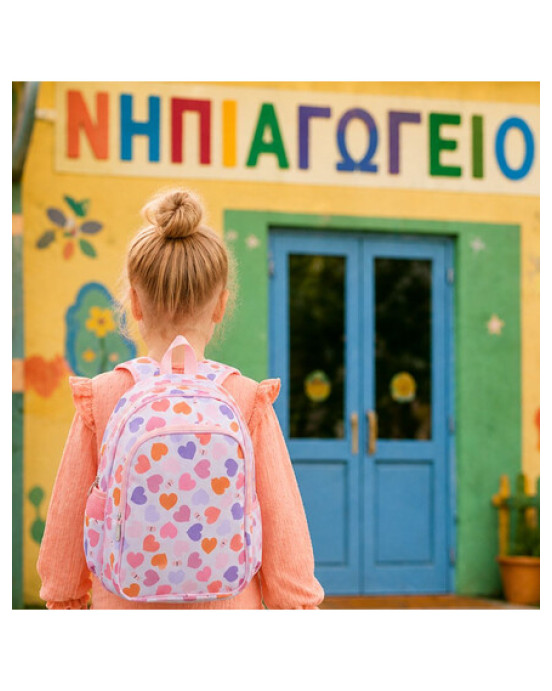A little lovely company Tσάντα πλάτης νηπιαγωγείου με ισοθερμική θήκη - Hearts BPHEMU88