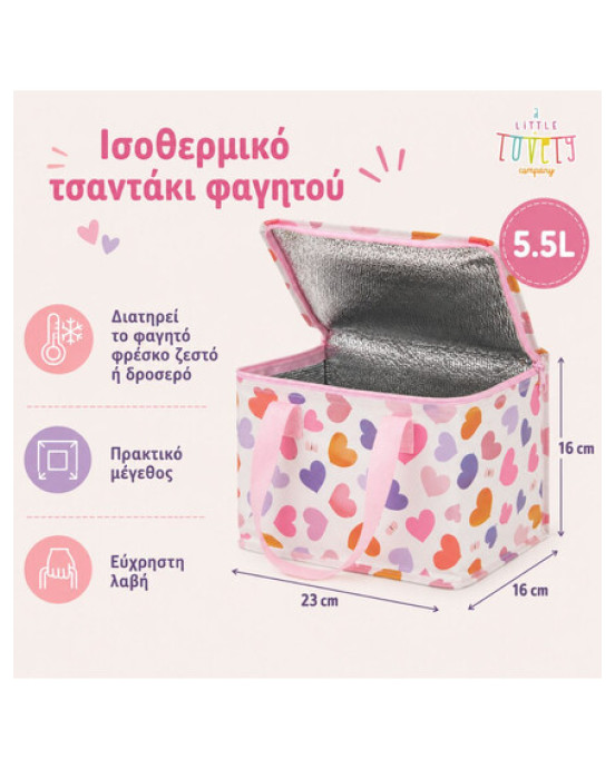 A little lovely company Τσαντάκι μεταφοράς φαγητού -  Hearts CBHEMU36