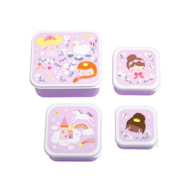A little lovely company: Σετ 4 δοχεία φαγητού Lunch & Snack Box -Princesses SBSEPR85