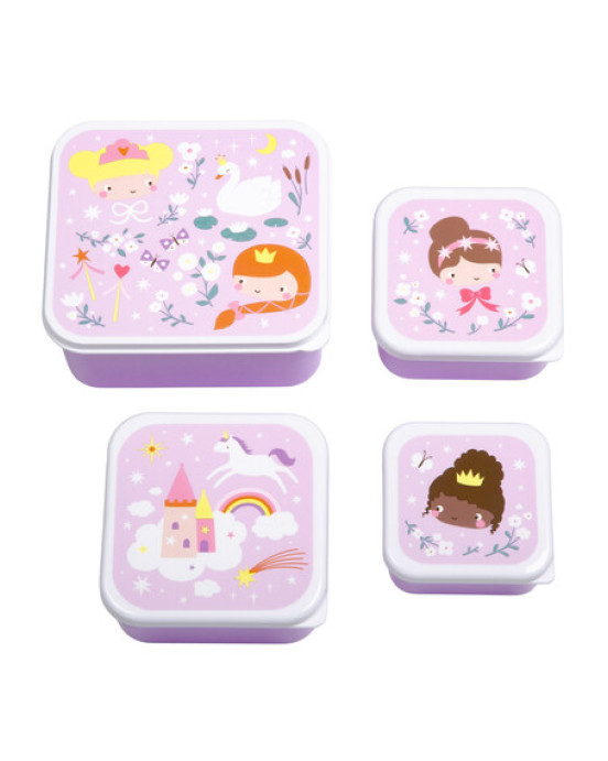 A little lovely company: Σετ 4 δοχεία φαγητού Lunch & Snack Box -Princesses SBSEPR85