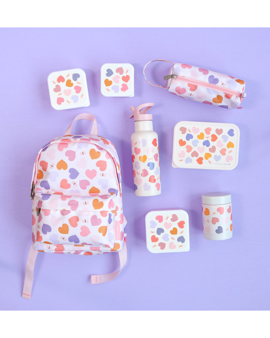 A little lovely company: Σετ 4 δοχεία φαγητού Lunch & Snack Box -Hearts SBSEHE84