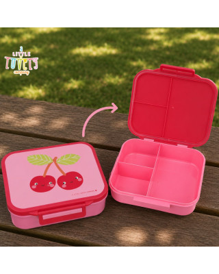 A little lovely company: Δοχείο φαγητού Bento με χωρίσματα- 900ml - Happy Cherries LBHCPI61