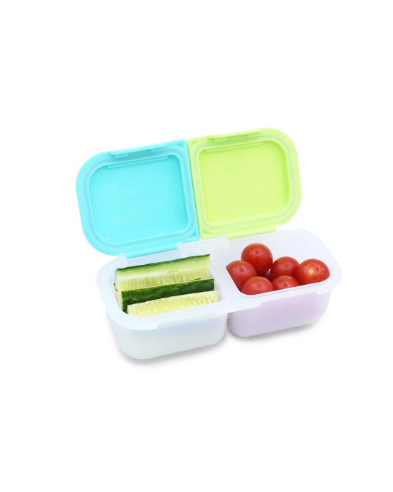 Melii – Δοχείo Σνακ 2 Θέσεων Blue & Lime MEL22510
