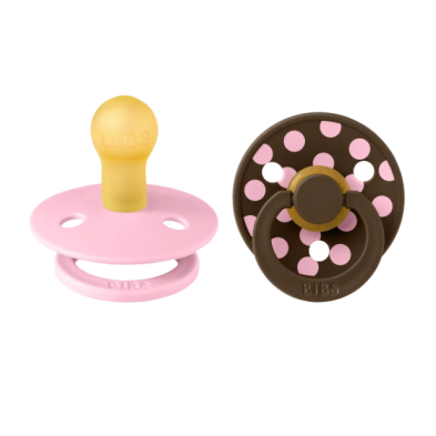BIBS – STUDIO COLLECTION ΣΕΤ ΠΙΠΙΛΕΣ 2ΤΜΧ – POLKA DOT MOCHA/BABY PINK – ΣΤΡΟΓΓΥΛΗ No1 11034102