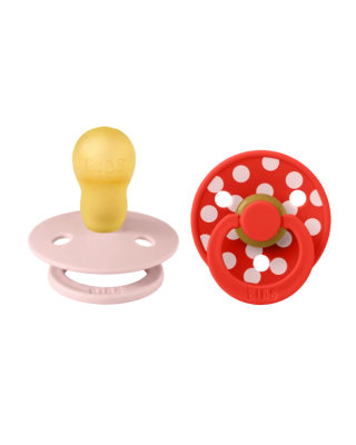 BIBS STUDIO COLLECTION ΣΕΤ ΠΙΠΙΛΕΣ 2ΤΜΧ – POLKA DOT- BLOSSOM / CANDY APPLE – ΣΤΡΟΓΓΥΛΗ No3 13034103