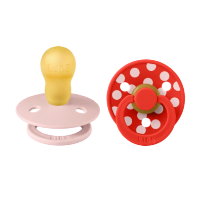 BIBS STUDIO COLLECTION ΣΕΤ ΠΙΠΙΛΕΣ 2ΤΜΧ – POLKA DOT- BLOSSOM / CANDY APPLE – ΣΤΡΟΓΓΥΛΗ No3 13034103