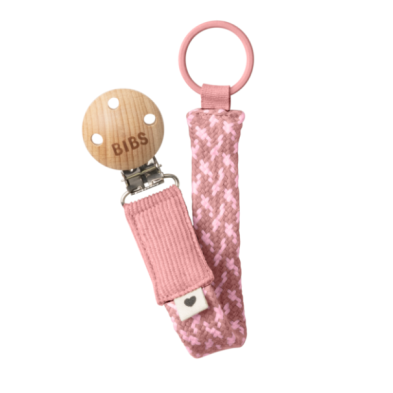 ΚΛΙΠ ΠΙΠΙΛΑΣ BIBS PACI BRAID DUSTY PINK/BABY PINK 9401114