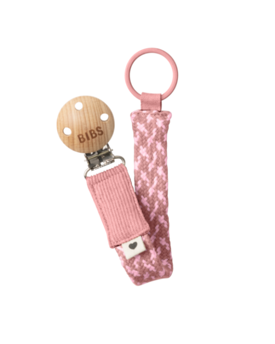 ΚΛΙΠ ΠΙΠΙΛΑΣ BIBS PACI BRAID DUSTY PINK/BABY PINK 9401114
