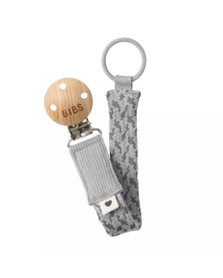 Bibs Κορδέλα Πιπίλας Paci Braid από Ύφασμα Cloud/Iron Γκρι 9401102