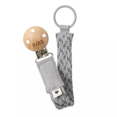 Bibs Κορδέλα Πιπίλας Paci Braid από Ύφασμα Cloud/Iron Γκρι 9401102