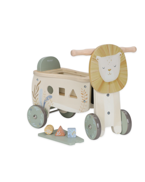 LITTLE DUTCH. Ξύλινο τροχήλατο Λιονταράκι Safari Friends FSC  LD7481