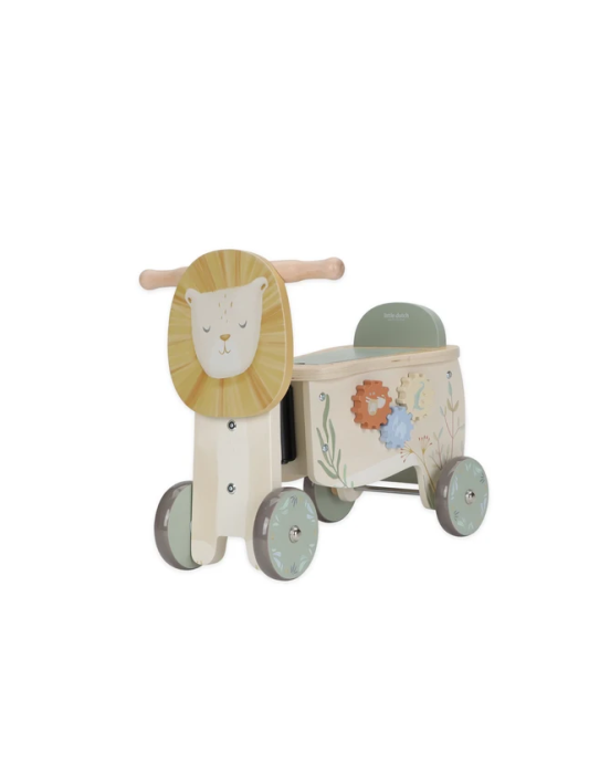 LITTLE DUTCH. Ξύλινο τροχήλατο Λιονταράκι Safari Friends FSC  LD7481