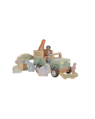 LITTLE DUTCH. Ξύλινο αυτοκινητάκι Safari με ζωάκια Safari Friends FSC LD7482