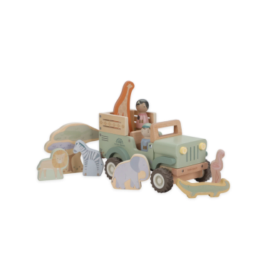 LITTLE DUTCH. Ξύλινο αυτοκινητάκι Safari με ζωάκια Safari Friends FSC LD7482