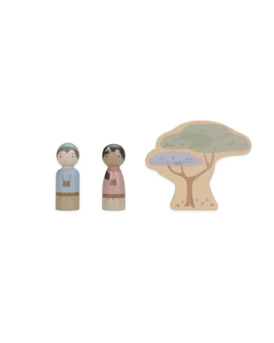 LITTLE DUTCH. Ξύλινο αυτοκινητάκι Safari με ζωάκια Safari Friends FSC LD7482