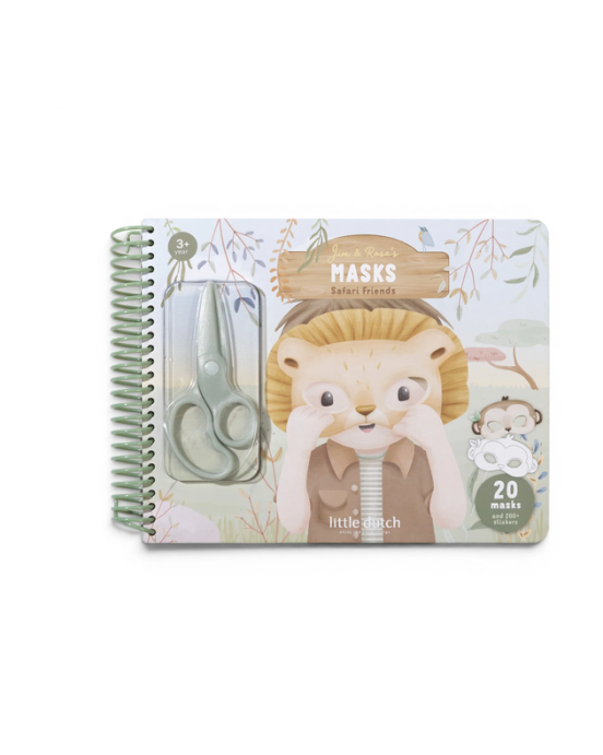 LITTLE DUTCH. Βιβλίο κατασκευών με παιδικό ψαλίδι Safari Friends LD126910